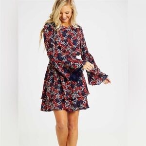 Altar’d state, Claudine, navy floral boho dress size medium